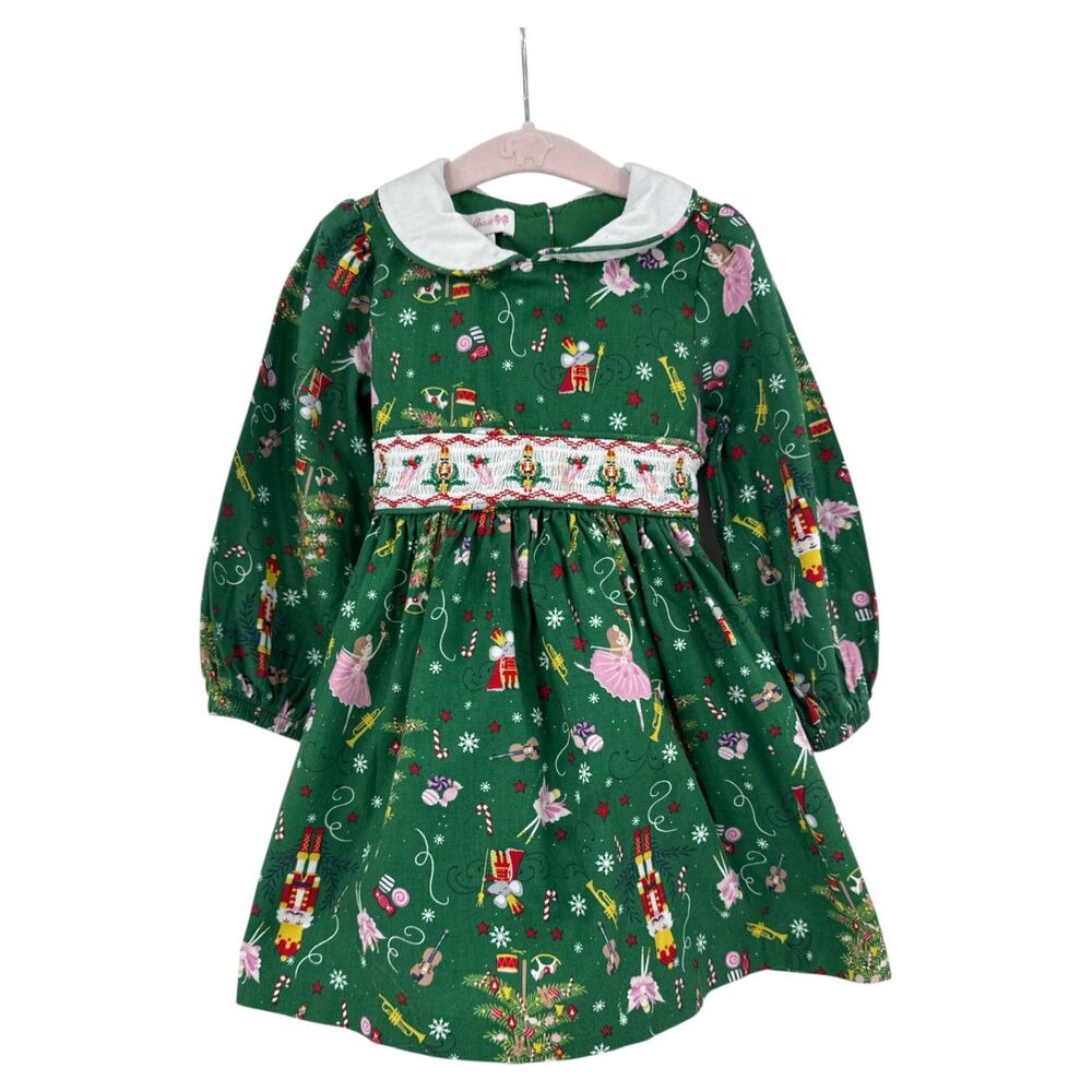 Girls Nutcracker Dress Smocked Holiday Bonnie Jean 2T toddler